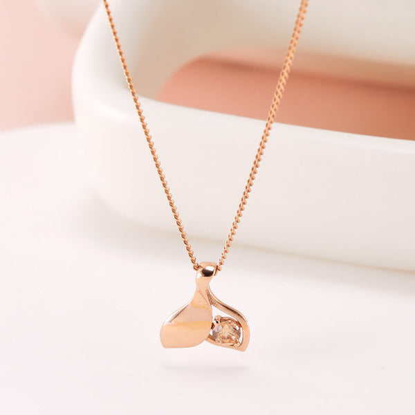 B&B Gold 14K Thick Whale Tail Champagne Chain Necklace JNN40954