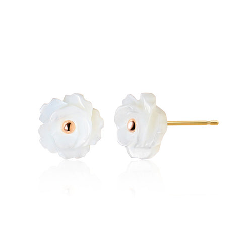 18K Blue Moon Flower Rose Mother-of-Pearl Necklace Pair PNE40996