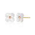 18K Blue Me Flower Lavender Abalone Earrings PNE40997