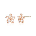 BnbGold 18K Blue Moon Sprung Flower Cubic Earrings Pair MNE41023