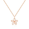 B&B Gold 18K Blue May Lily Flower Cubic Chain Necklace MNN41025