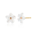 14K Blue Lotus Mother-of-Pearl Earrings PNE41002