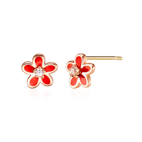 AirbnbGold 14K Blue Moon Red Daisy Curb Necklace Pair MNE41006