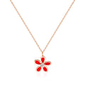 BNBGOLD 14K Blue May Red Daisy Cubic Chain Necklace MNN41008