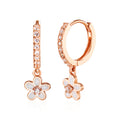 BnBGold 14K Blue Melo White Daisy Cubic One-Touch Earrings Pair MNE41011