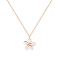 B&B Gold 14K Blue Bloom White Daisy Cubic Chain Necklace MNN41012