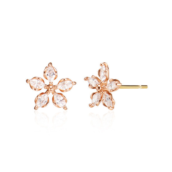 BnBGold 14K Blue Sapphire Eden Glow Cubic Earrings Pair MNE41018