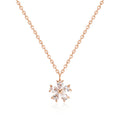 B&B Gold 14K Blue Drop Flower Cubic Chain Necklace SNN41046