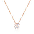 BNB Gold May Best 14K Blue Bloom Heart Flower Cubic Chain Necklace SNN41047