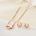 AirbnbGold 14K Love Letter Heart Jewelry Set MNC40756