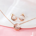 BnbGold 14K Bloom Flower Cubic Jewelry Set MNC40759