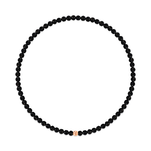 bnb gold 14k petite cutting ball black spinel wish bracelet CHB41120