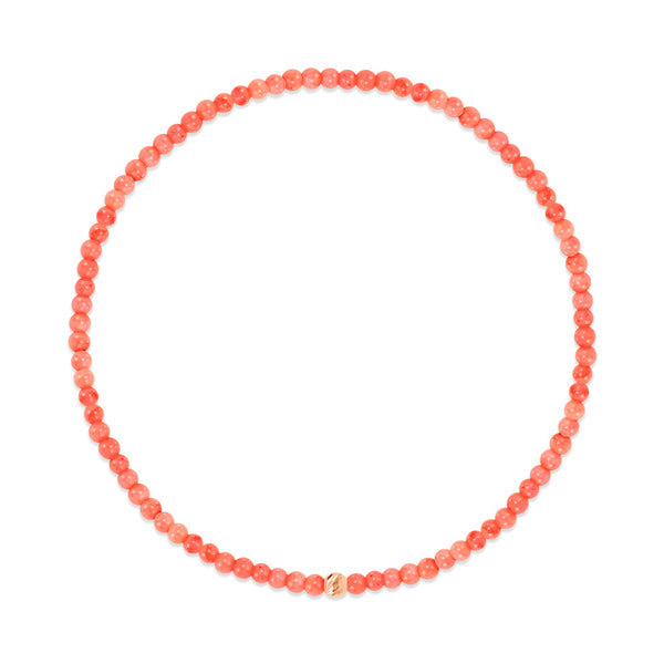 AirbnbGold 14K Petite CuttingBall PinkCoral Wish Bracelet CHB41118