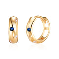 BNBGold 14K shining circle bubble sapphire one-touch earrings pair MNE41482