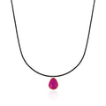 B&B Gold 14K Aurora Gem Drop Ruby Silk Cord Necklace MNN41508