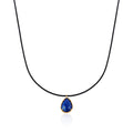 B&B Gold 14K Aurora Gemdrop Lapis Lazuli Silk Cord Necklace MNN41509