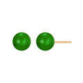 14K green sapphire stud earrings 8mm IGE41513