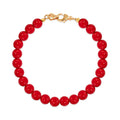 AirbnbGold 14K Red Ball Stud 6mm Coral Bracelet IGB41514