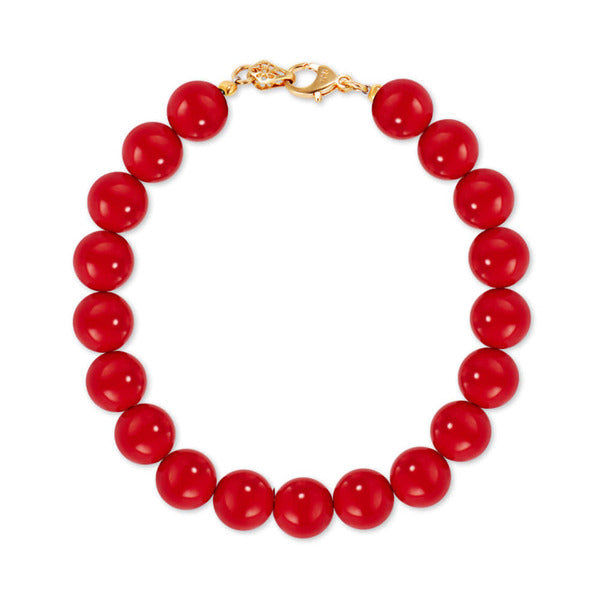 VNBI Gold 14K Red Pearl Stud Bracelet 8mm IGB41515