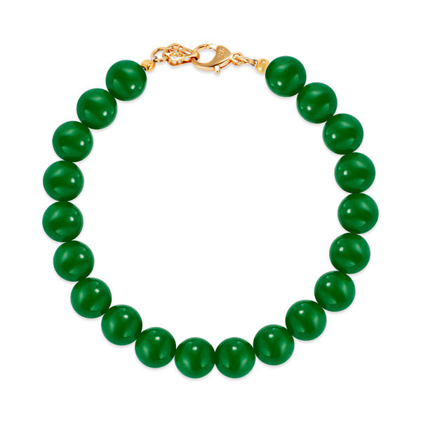 14K Green Jade Stud Bracelet
