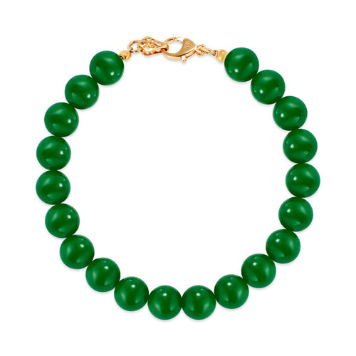 14K Green Jade Stud Bracelet