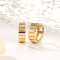AirbnbGold 18K Square Frame OneTouch Ring Earring S Pair PNE41904