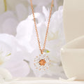 18K Champagne Dark Flower Chain Necklace JNN41915