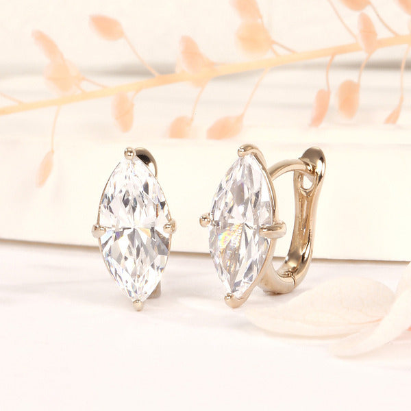 BnbGold 14K shine marquise-cut cubic zirconia stud earrings JNE41804