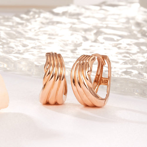 AirbnbGold 14K Draped Curve OneTouch Earring Pair PNE41899