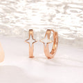 BnbGold 14K Stella White Enamel One-Touch Earrings Pair PNE41900