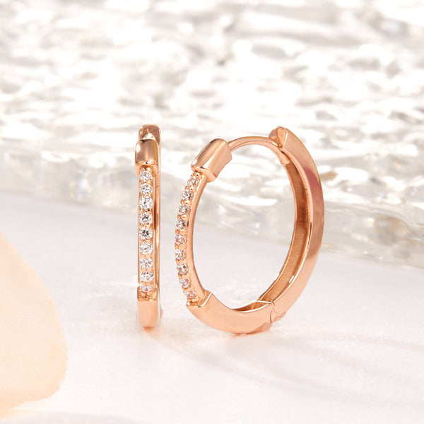 AirbnbGold 14K slim cubic buckle one touch ring earrings PNE41902