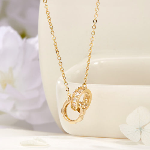 AirbnbGold 14K DoubleCross Pendant Chain Necklace JNN41917