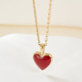 AirbnbGold 14K Red Heart Enamel Pendant S JAP41841