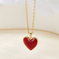 AirbnbGold 14K Red Heart Enamel Pendant L JAP41842