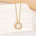 AirbnbGold 14K Round Oval Pavé Pendant S JAP41851