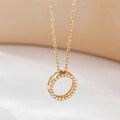 bnbgold 14K Round Oval Pavé Pendant M JAP41852