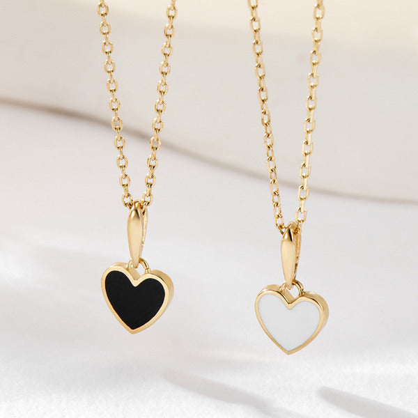 AirbnbGold 14K Love Heart Enamel Pendant JAP41854