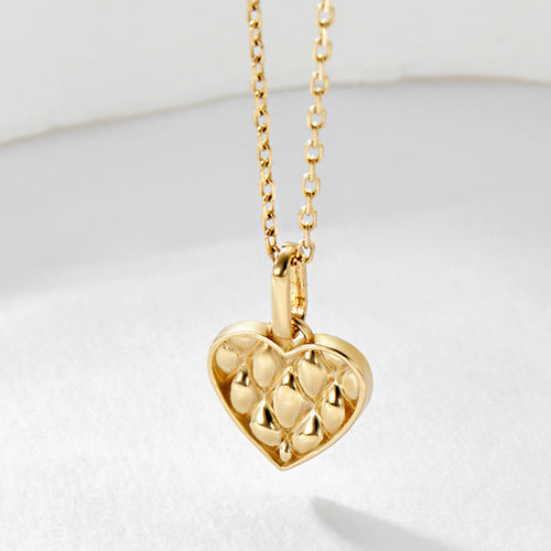 AirbnbGold 14K Embossed Cutting Heart Pendant JAP41870