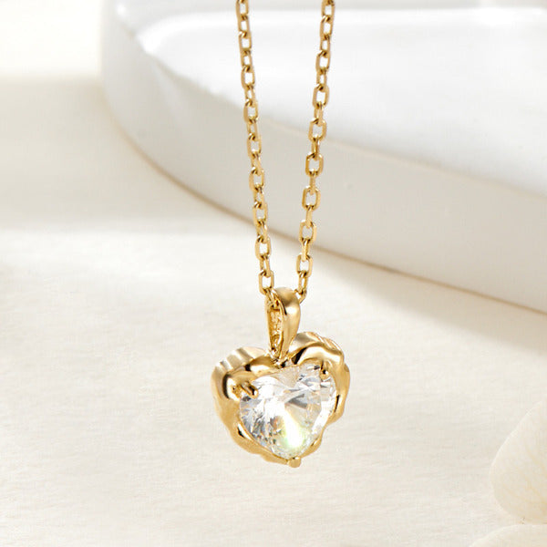 AirbnbGold 14K Teared Cubic Heart Pendant JAP41873