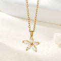 AirbnbGold 14K Lavender Flower Cubic Pendant JAP41874