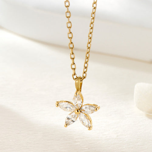 AirbnbGold 14K Lavender Flower Cubic Pendant JAP41874