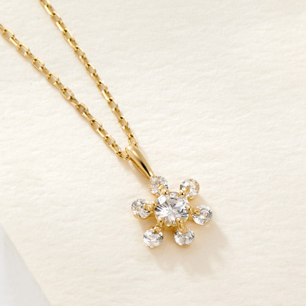 BnBGold 14K Snow Flower Cubic Pendant JAP41875