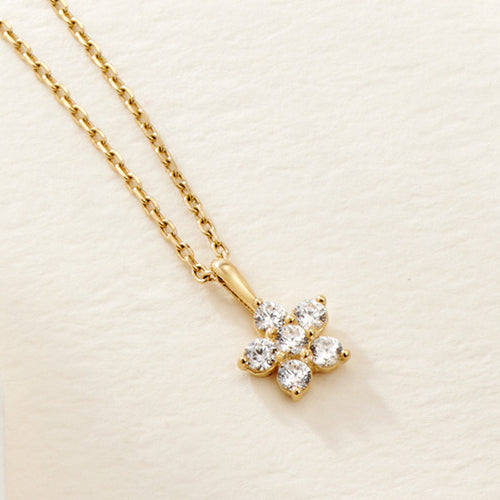 AirbnbGold 14K Bloom Flower Cubic Pendant JAP41876
