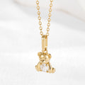 AirbnbGold 14K Twinkling Bear Cubic Swing Pendant JAP41881