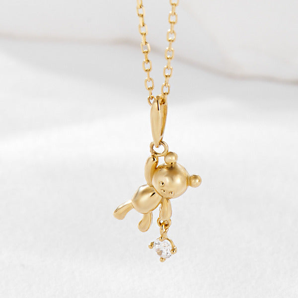 AirbnbGold 14K Mini Bear Cub Dangle Pendant JAP41882