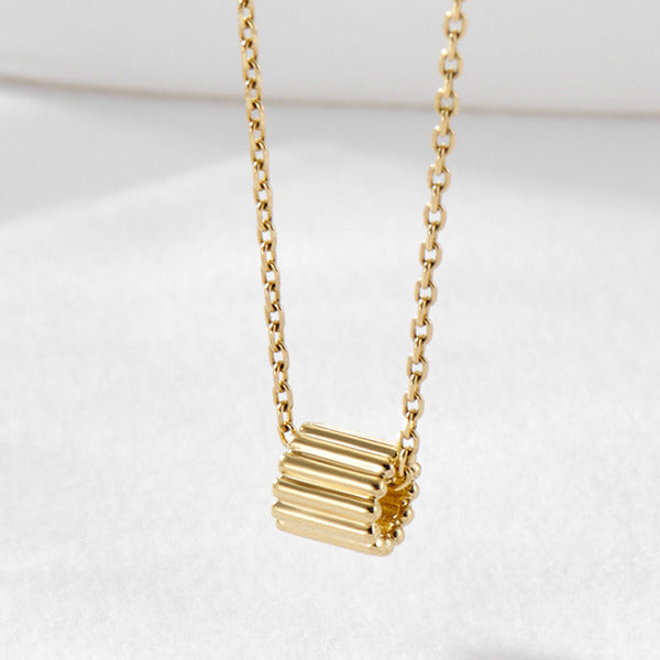AirbnbGold 14K Vertical Cylinder Pipe Pendant JAP41883