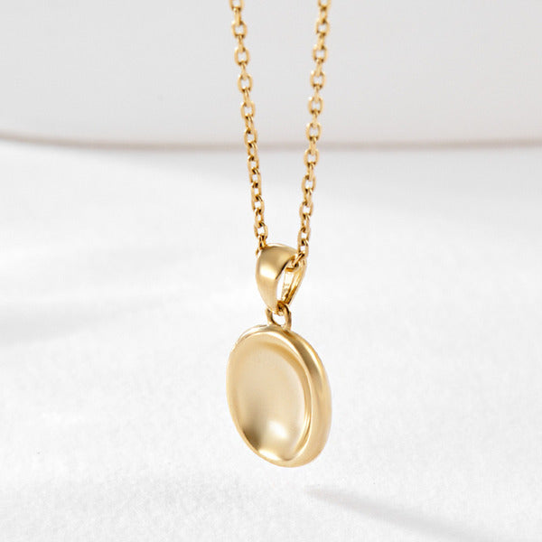 AirbnbGold 14K Round Curved Pebble Pendant JAP41884