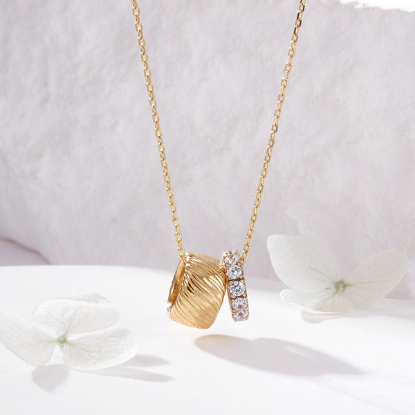 BnbGold 18K Shine Leaf Cut Tennis Chain Necklace JNN42165