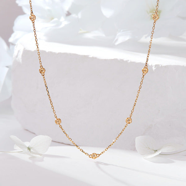 B&B Gold] 18K mini punching ball chain necklace JNN42163