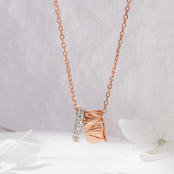 18K Diamond Accented Zigzag Flare Necklace JNN42160